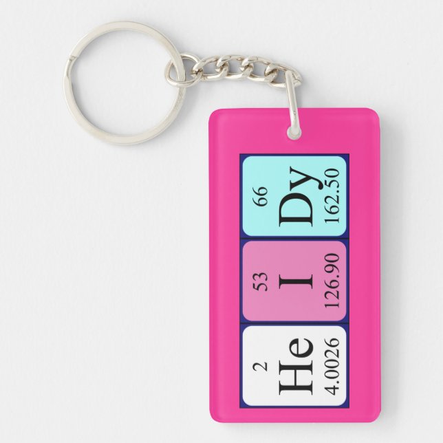 Heidy periodic table name keyring (Front)