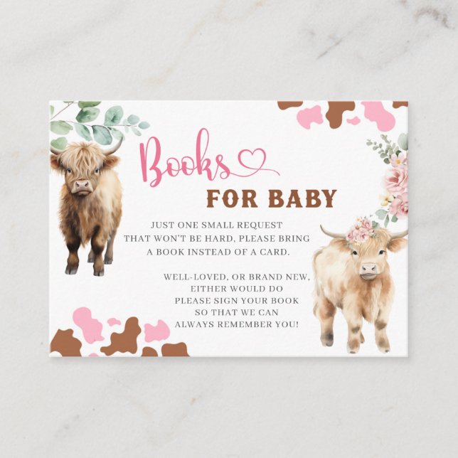 Heifer or Bull Cow Gender Reveal Book For Baby Enclosure Card (Front)