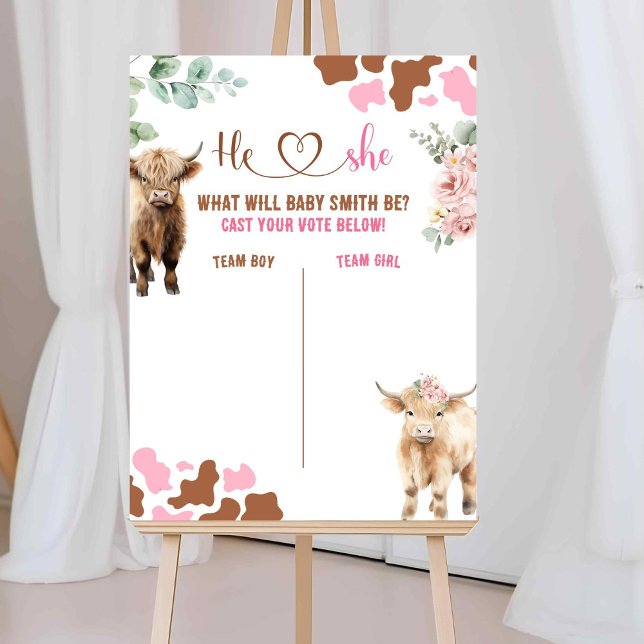 Heifer or Bull Cow Gender Reveal Voting board Poster (Creator Uploaded)