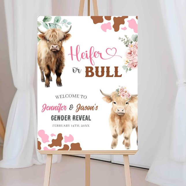 Heifer or Bull Gender Reveal Welcome Sign Board (Creator Uploaded)