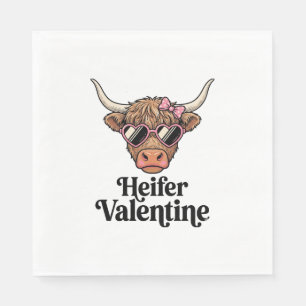 Heifer Valentine Highland Cow Vintage Design_1 Napkins