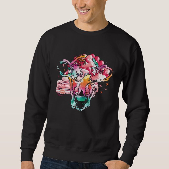 Heifer Valentines Day Western Highland Cow  1 Sweatshirt (Front)