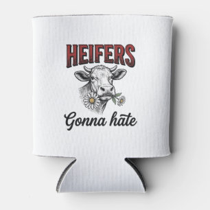 Heifers Gonna Hate Funny Cow Vintage Engraving Tee Can Cooler