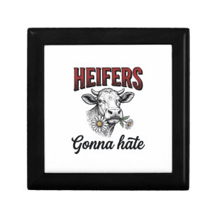 Heifers Gonna Hate Funny Cow Vintage Engraving Tee Gift Box
