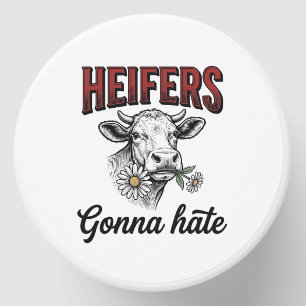 Heifers Gonna Hate Funny Cow Vintage Engraving Tee Mini Candle Favors