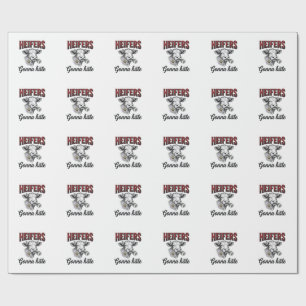 Heifers Gonna Hate Funny Cow Vintage Engraving Tee Wrapping Paper