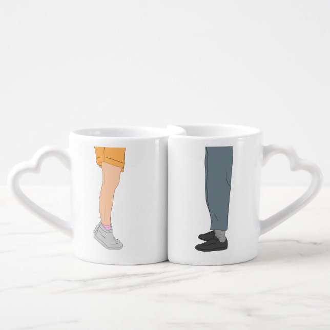 Height Difference Couple Coffee Mug Set (Front Nesting)