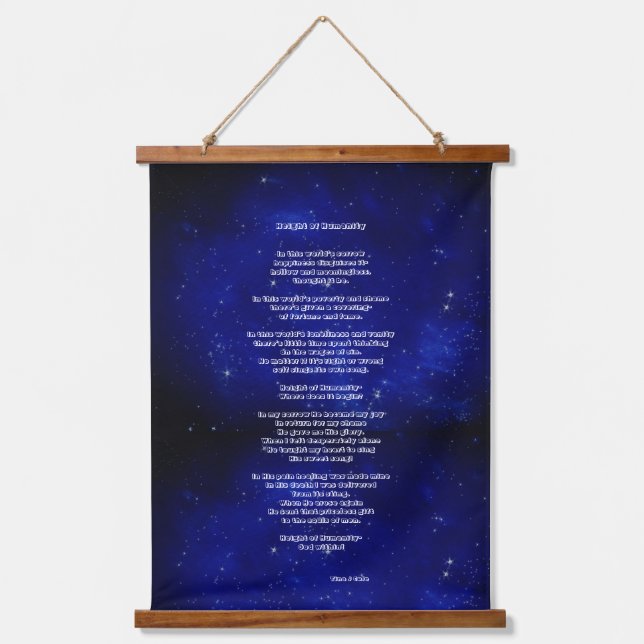 "Height of Humanity" Poem  Hanging Tapestry (Front)