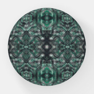 Heights Dark Green Abstract Watercolor Art Paperweight