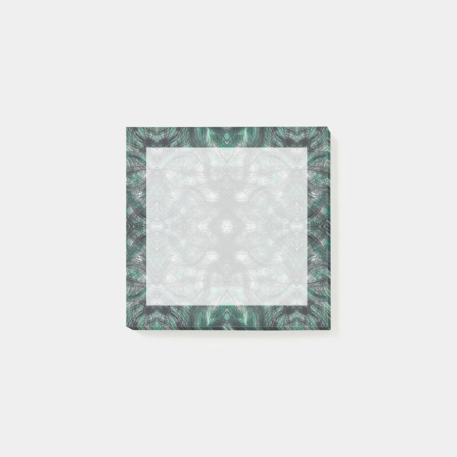 Heights Dark Green Abstract Watercolor Art Post-it Notes (Front)