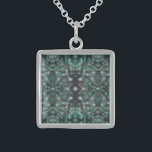 Heights Dark Green Abstract Watercolor Art Sterling Silver Necklace<br><div class="desc">An abstract of dark green and black. This is a print of a Brittany Jeanette original watercolor painting and is part of her Of Light and Darkness series and her Patterns in Paint series.</div>