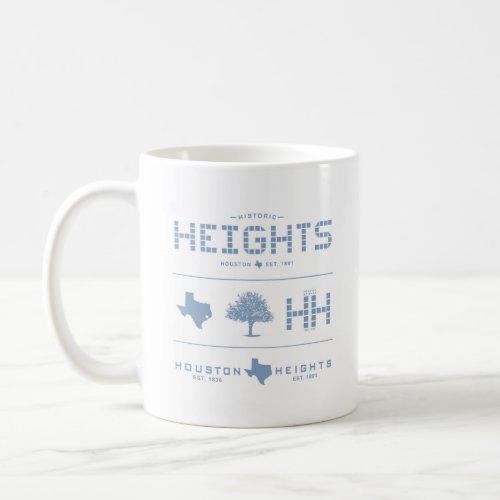 Heights Design Collection Blue Tile Houston TX Coffee Mug