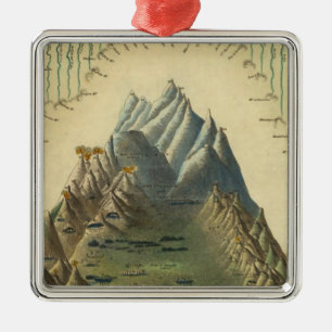 Heights Of The Principal Mountains In The World Metal Ornament