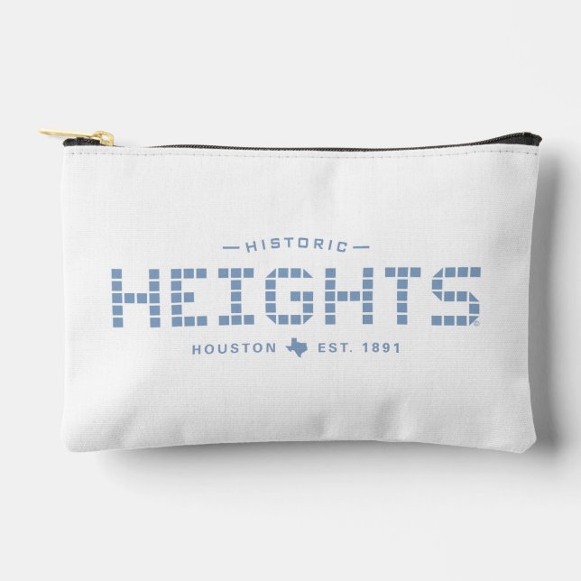 Heights Tile, Blue Tile, Houston Heights Accessory Pouch (Front)