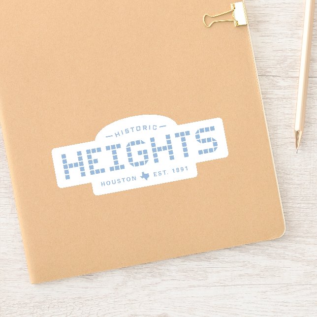 Heights Tile, Blue Tile, Houston Heights Sticker (Notebook)