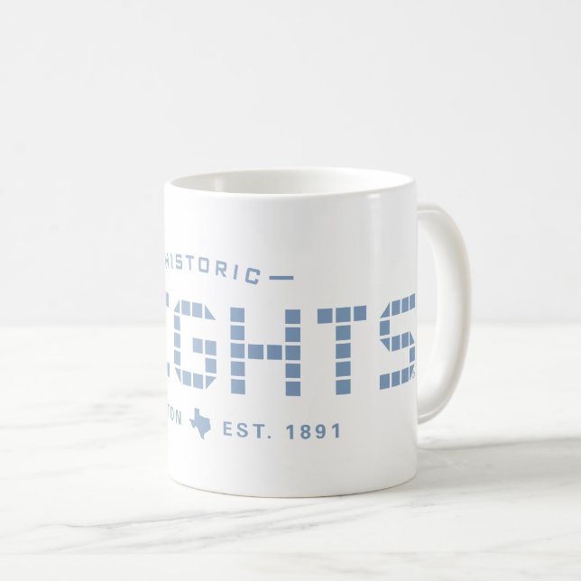 Heights Tile, Blue Tile, Large, Houston Heights Coffee Mug (Front Right)