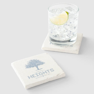 Heights Tile & Tree, Blue Tile, Houston Heights Stone Coaster