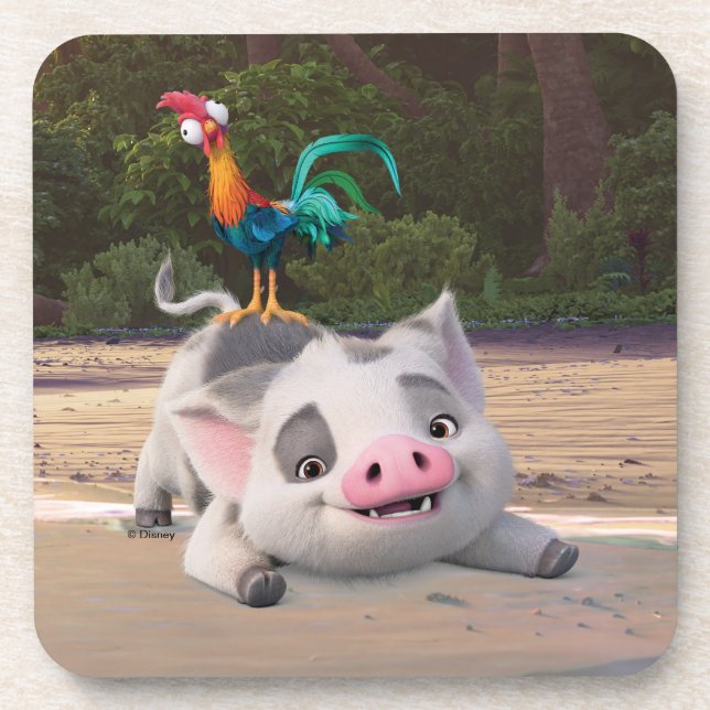 Heihei and Pua Playtime Beverage Coaster (Front)