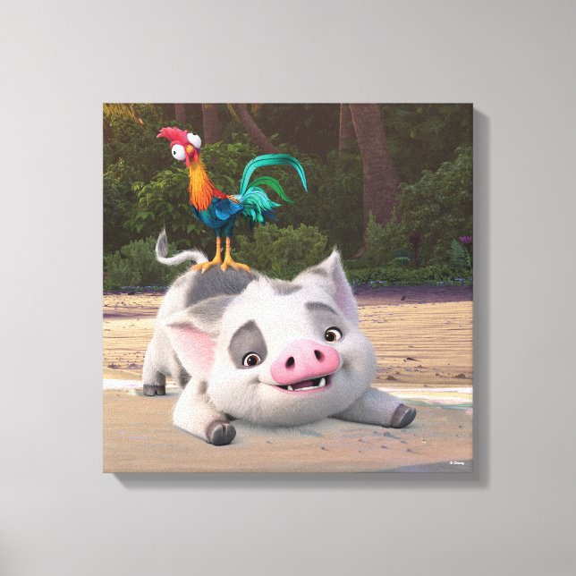 Heihei and Pua Playtime Canvas Print (Front)