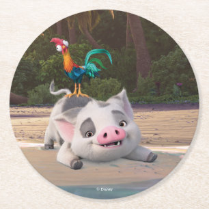 Heihei and Pua Playtime Round Paper Coaster