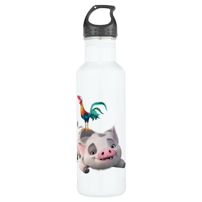 Heihei and Pua Playtime Stainless Steel Water Bottle (Front)