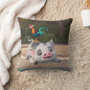 Heihei and Pua Playtime Throw Pillow