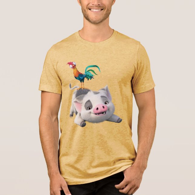 Heihei and Pua Playtime Tri-Blend Shirt (Front)