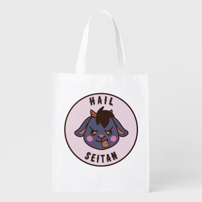 Heil Seitan Cute Funny Vegan Tote Bag (Front)