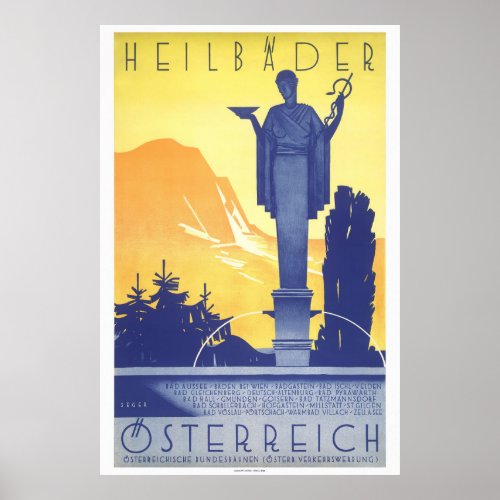 Heilbder sterreich Austria Vintage Poster 1935