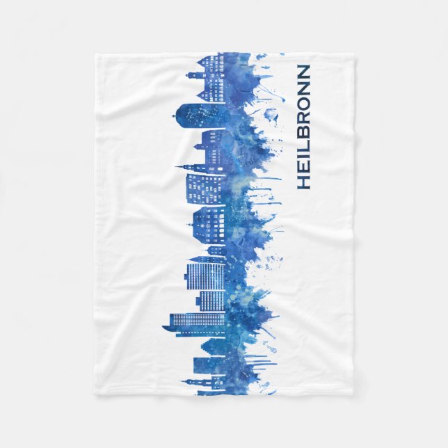 Heilbronn Germany Skyline Blue Fleece Blanket (Front)