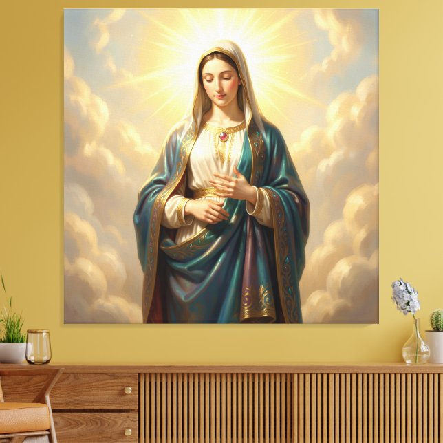 Heilige Mutter Gottes – Göttliche Liebe & Schutz´9 Canvas Print (Insitu(LivingRoom))