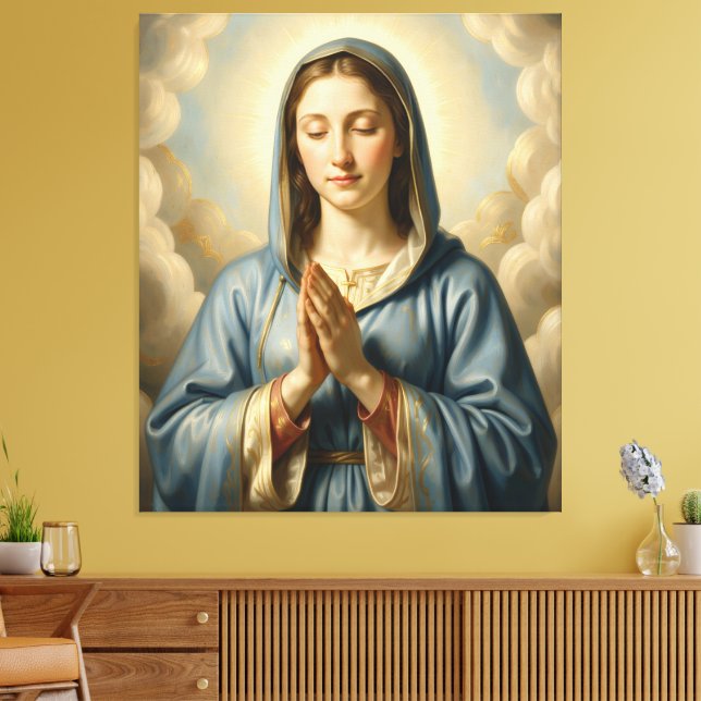 Heilige Mutter Gottes – Göttliche Liebe & Schutz Canvas Print (Insitu(LivingRoom))