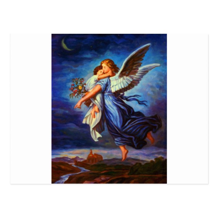Heiliger Schutzengel Guardian Angel 7 Oil Postcard Zazzle Com