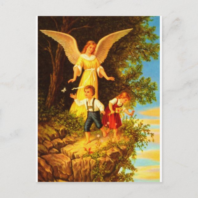 Heiliger Schutzengel - Guardian Angel 8 oil Postcard (Front)