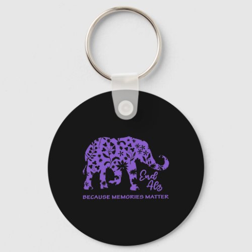 Heimer Awareness Memories Problem Elephant Warrior Keychain