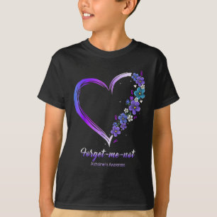 Heimer‘s Awareness Forget Me Not Heart Flowers Rib T-Shirt