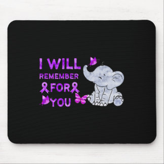 Heimerheimer Awareness Cute Elephant I Will Rememb Mouse Pad