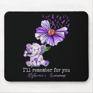 Heimerheimer Awareness Cute Elephant I Will Rememb Mouse Pad