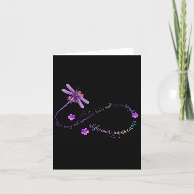 Heimerheimer Awareness Month Dragonfly Remember Wo Card (Front)