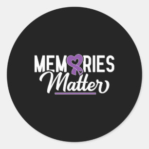 Heimerheimer Memories Problem Purple Ribbon Dement Classic Round Sticker