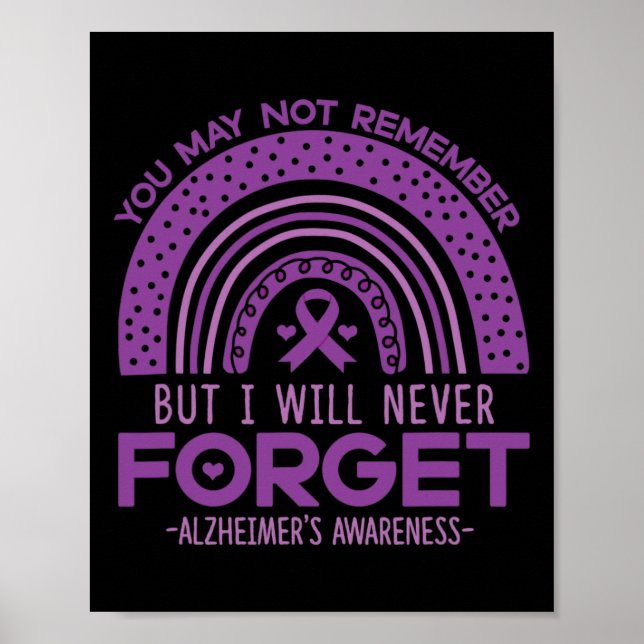 Heimerheimer Never Forget Dementia Patients Purple Poster (Front)