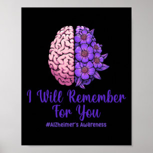 Heimerheimer Purple Floral Brain I Will Remember F Poster