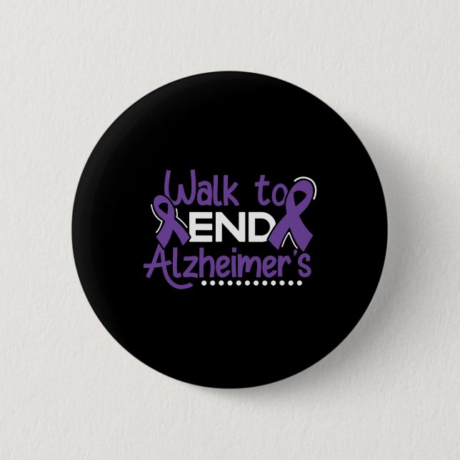Heimerheimer Walk Dementia Warrior Purple Ribbon A Button (Front)