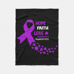 Heimerheimers Awareness Tee Hope Faith Love Heimer Fleece Blanket