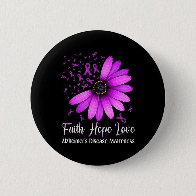Heimerheimer's Disease Awareness Faith Hope Love P Button (Front)