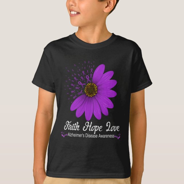Heimerheimer's Disease Awareness Faith Hope Love P T-Shirt (Front)