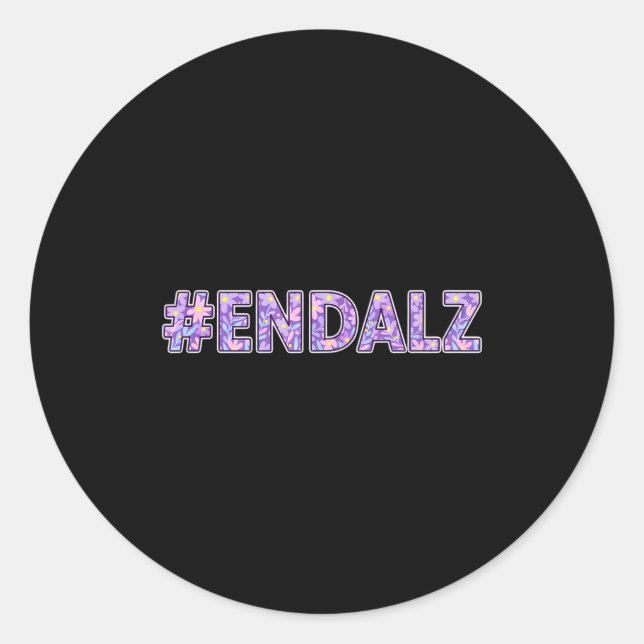 Heimer's Awareness - #end Floral Statement  Classic Round Sticker (Front)