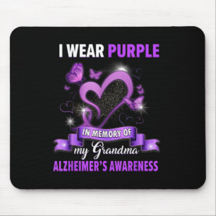 Heimers Awareness I Wear Purple In Memory Of My Gr Mouse Pad