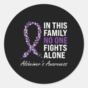 Heimers Awareness Purple Ribbon Dementia Mom Dad G Classic Round Sticker