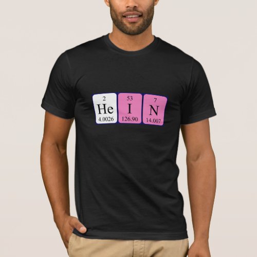 Hein periodic table name shirt